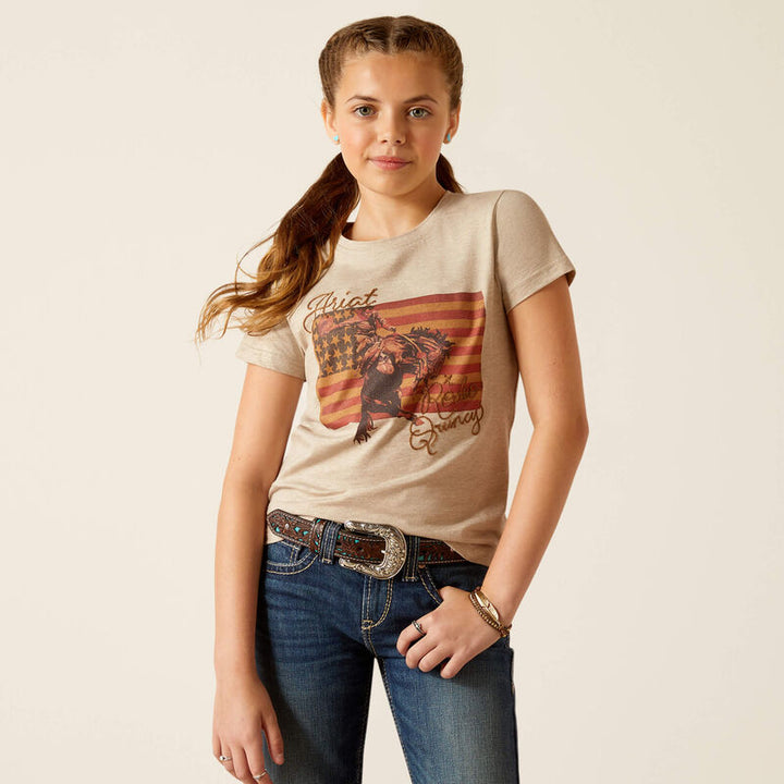 Girl's Flag Rodeo Quincy T-Shirt - Gold