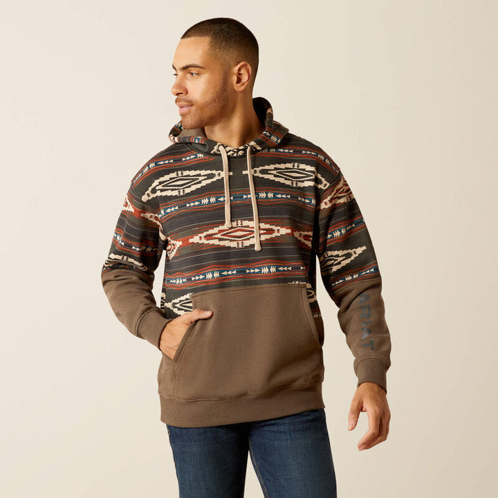 Color Block Hoodie - Brindle