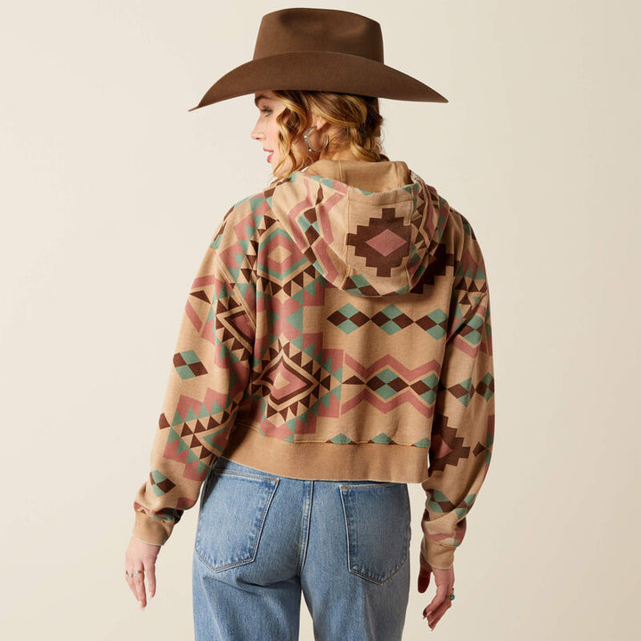 Sunset Spark Crop Hoodie - Spark Geo Print