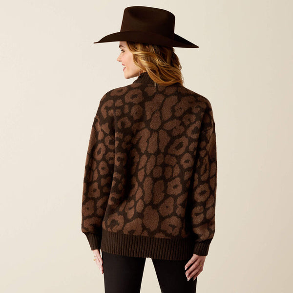 Moda Turtleneck Sweater - Mole Leopard