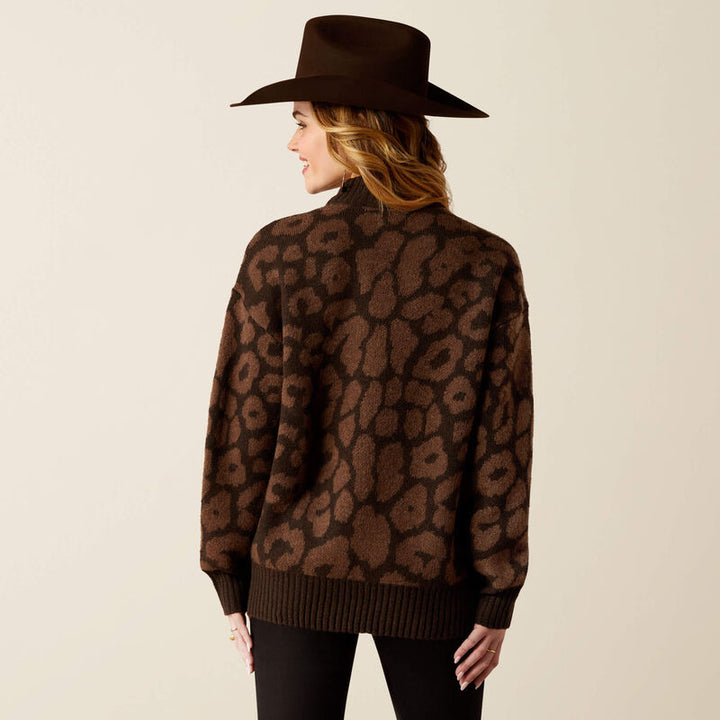 Moda Turtleneck Sweater - Mole Leopard