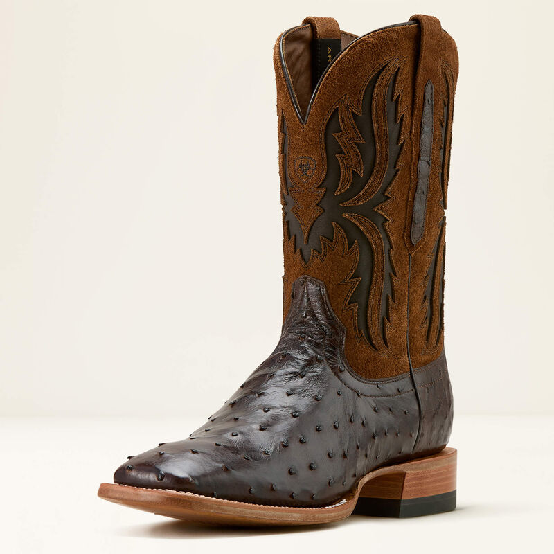 Drifter Full Quill Ostrich Cowboy Boot - Espresso