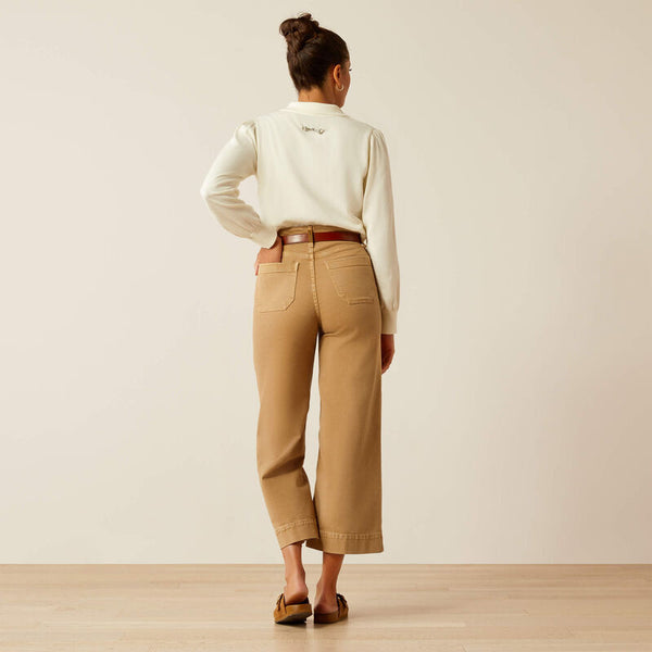 Ultra High Rise Countryside Wide Leg Crop Jeans - French Khaki
