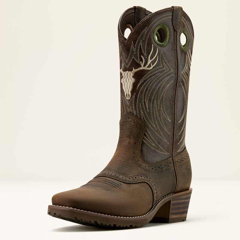 Hybrid Roughstock Antler Cowboy Boot - Wild Taupe