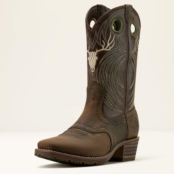Hybrid Roughstock Antler Cowboy Boot - Wild Taupe
