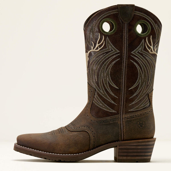 Hybrid Roughstock Antler Cowboy Boot - Wild Taupe