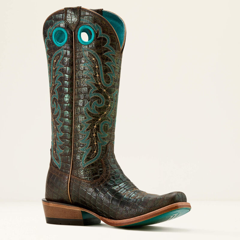 Futurity Boon Western Boot - Croc Print Shine