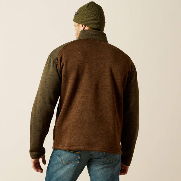 Caldwell Logo 1/4 Zip Sweater - Carafe/Earth Green