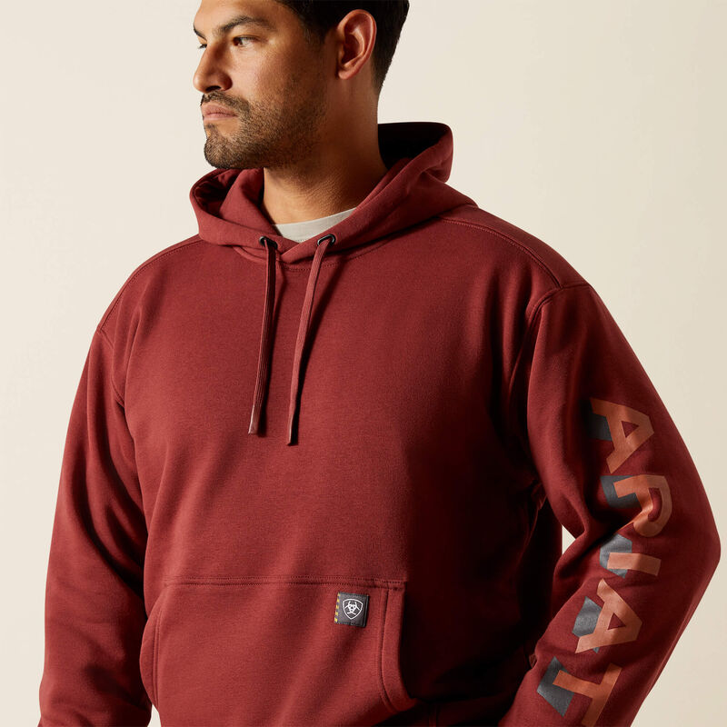 Rebar Lightweight Logo Hoodie - Madder Brown