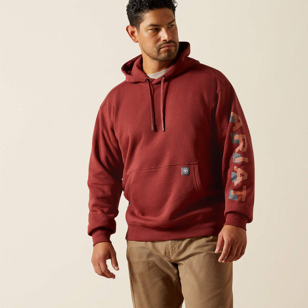 Rebar Lightweight Logo Hoodie - Madder Brown