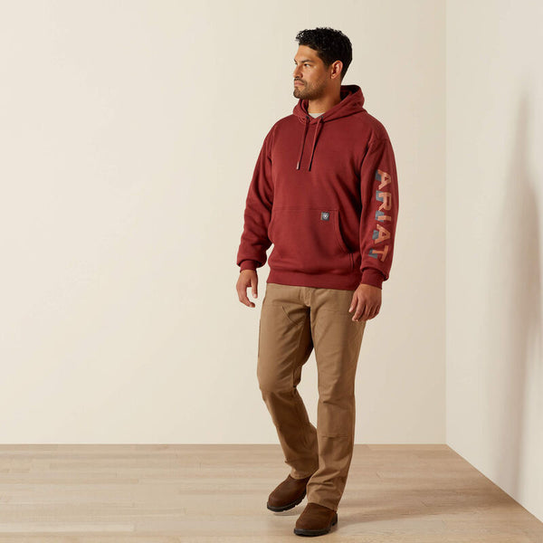 Rebar Lightweight Logo Hoodie - Madder Brown