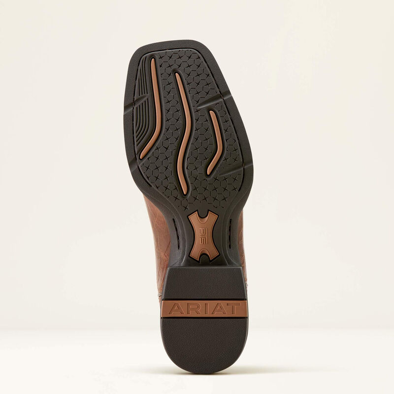 Sport Western Wide Square Toe Cowboy Boot - Dark Tan