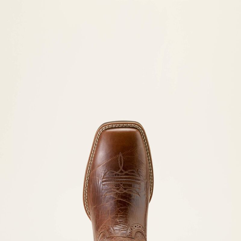 Sport Western Wide Square Toe Cowboy Boot - Dark Tan