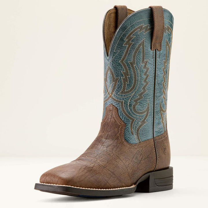 Steadfast Wide Square Toe Cowboy Boot - Dusk Brown & Baby Blue Eyes