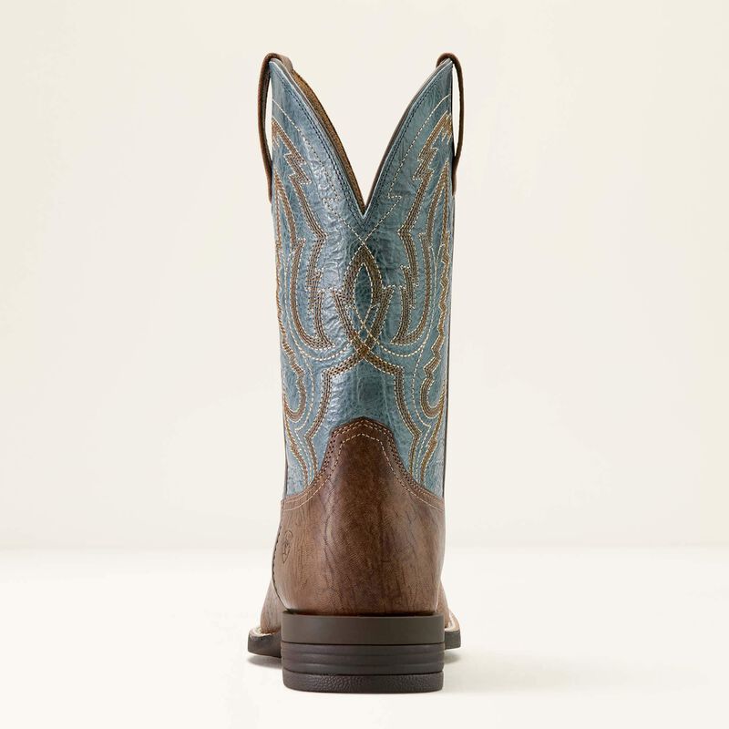 Steadfast Wide Square Toe Cowboy Boot - Dusk Brown & Baby Blue Eyes