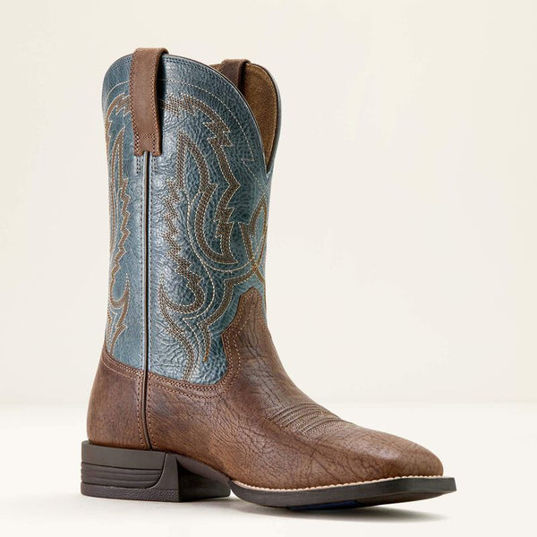 Steadfast Wide Square Toe Cowboy Boot - Dusk Brown & Baby Blue Eyes