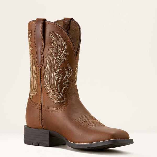 Round Up Filly Wide Square Toe Western Boot - Sorrel Crunch
