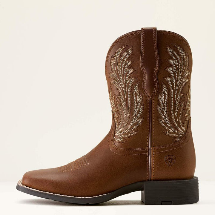 Round Up Filly Wide Square Toe Western Boot - Sorrel Crunch