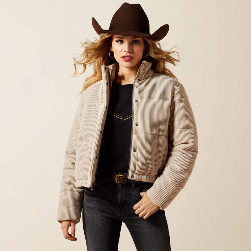 Swirls Puffer Jacket - String