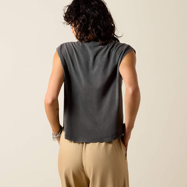 Dallas Cropped T-Shirt - Charcoal Mineral Washed