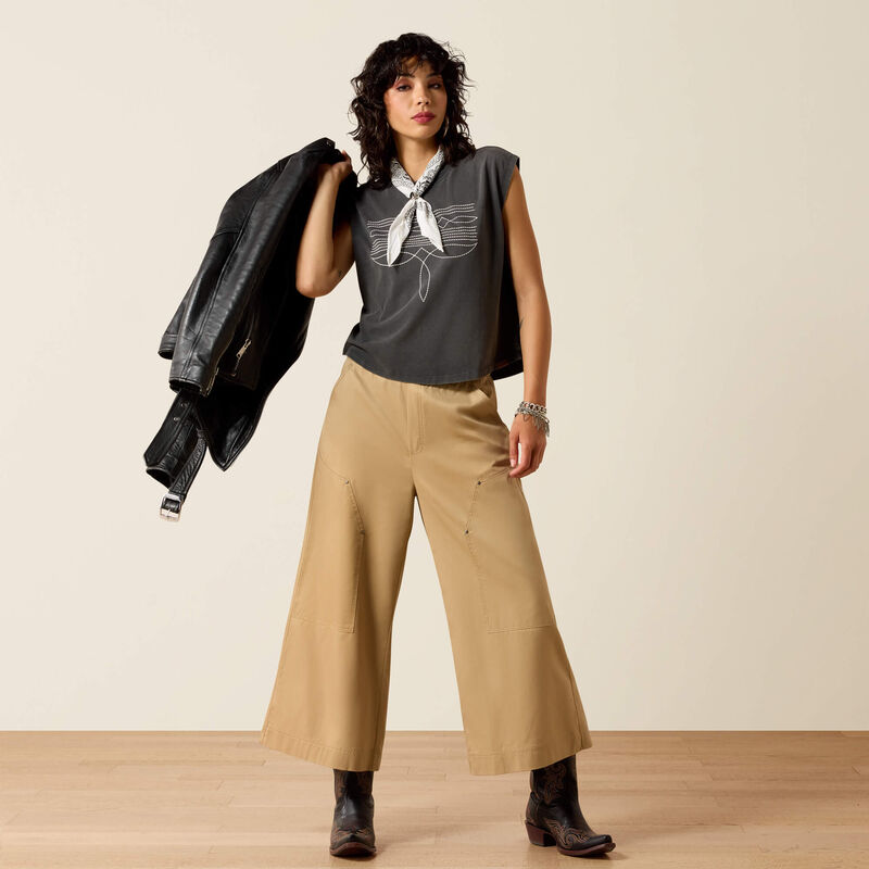 Dallas Cropped T-Shirt - Charcoal Mineral Washed
