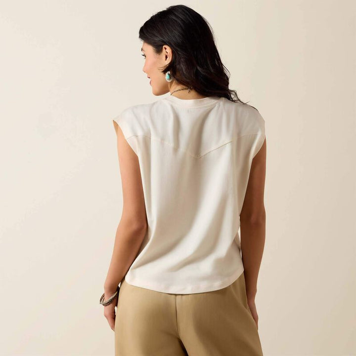 Wild West Cropped T-Shirt - Sea Salt