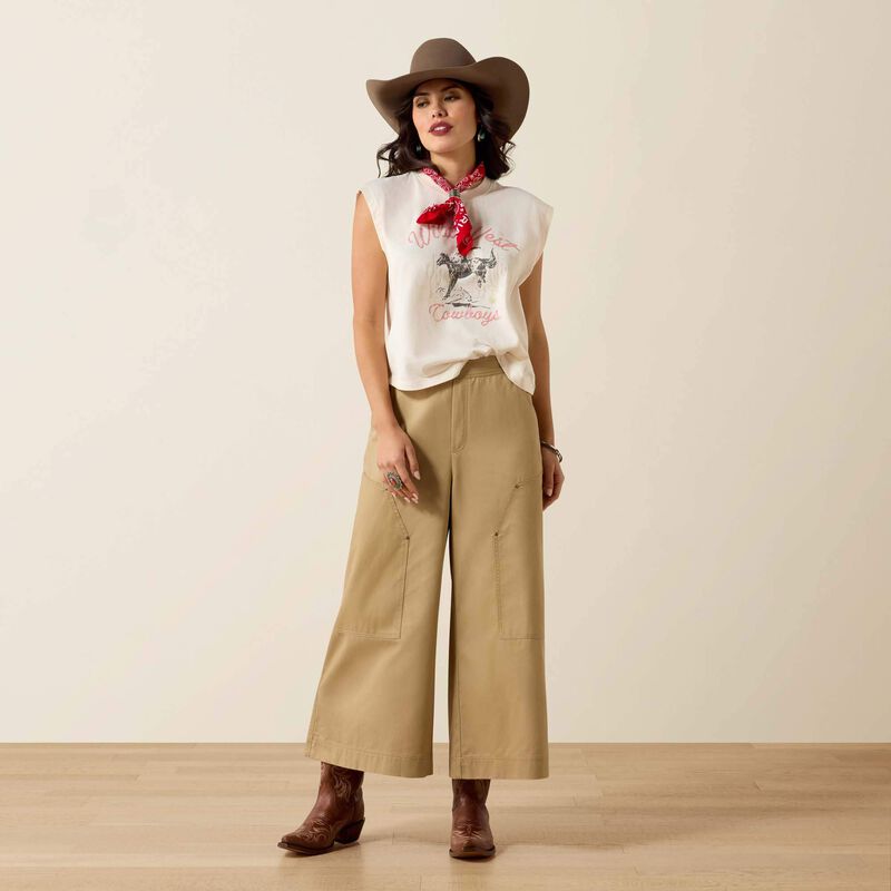 Wild West Cropped T-Shirt - Sea Salt