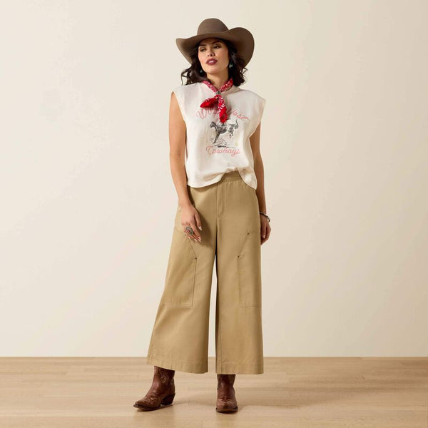 Wild West Cropped T-Shirt - Sea Salt