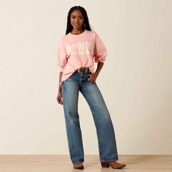 Canvas Oversized Long Sleeve T-Shirt - Peach Amber