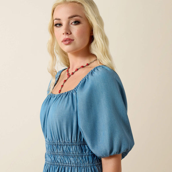 Juliet Dress - Light Wash Indigo