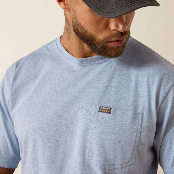 Rebar Cotton Strong Standard Pocket T-Shirt - Washed Rain Heather