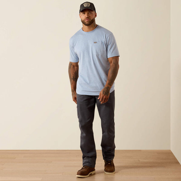 Rebar Cotton Strong Standard Pocket T-Shirt - Washed Rain Heather