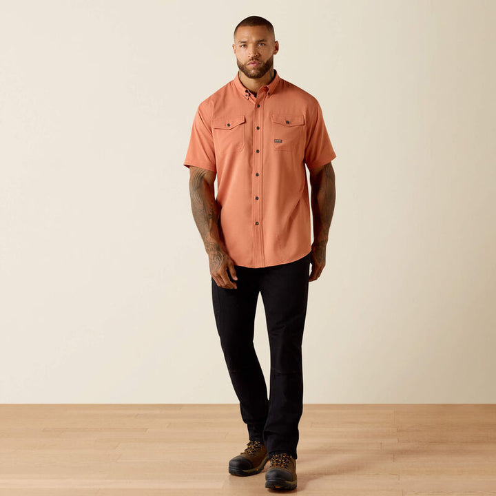 Rebar Made Tough VentTEK DuraStretch Work Shirt - Burnt Brick