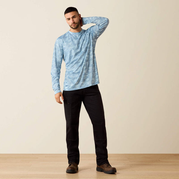 Rebar Sunblocker Printed Long Sleeve T-Shirt - Dusty Blue