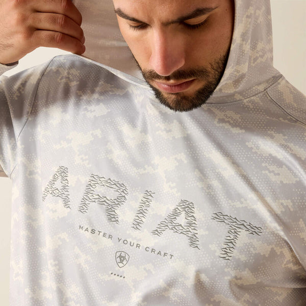 Rebar Sunblocker Printed Craft Hooded Long Sleeve T-Shirt - Micro Chip