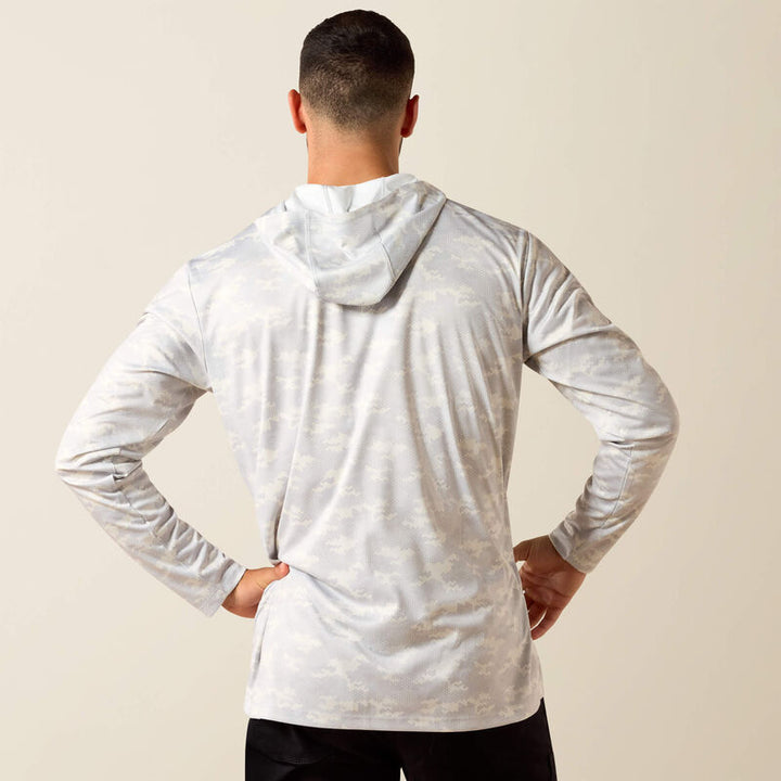 Rebar Sunblocker Printed Craft Hooded Long Sleeve T-Shirt - Micro Chip