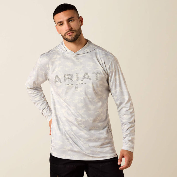Rebar Sunblocker Printed Craft Hooded Long Sleeve T-Shirt - Micro Chip