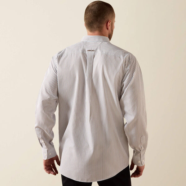 Wrinkle Free Cory Classic Fit Shirt - White Stripe