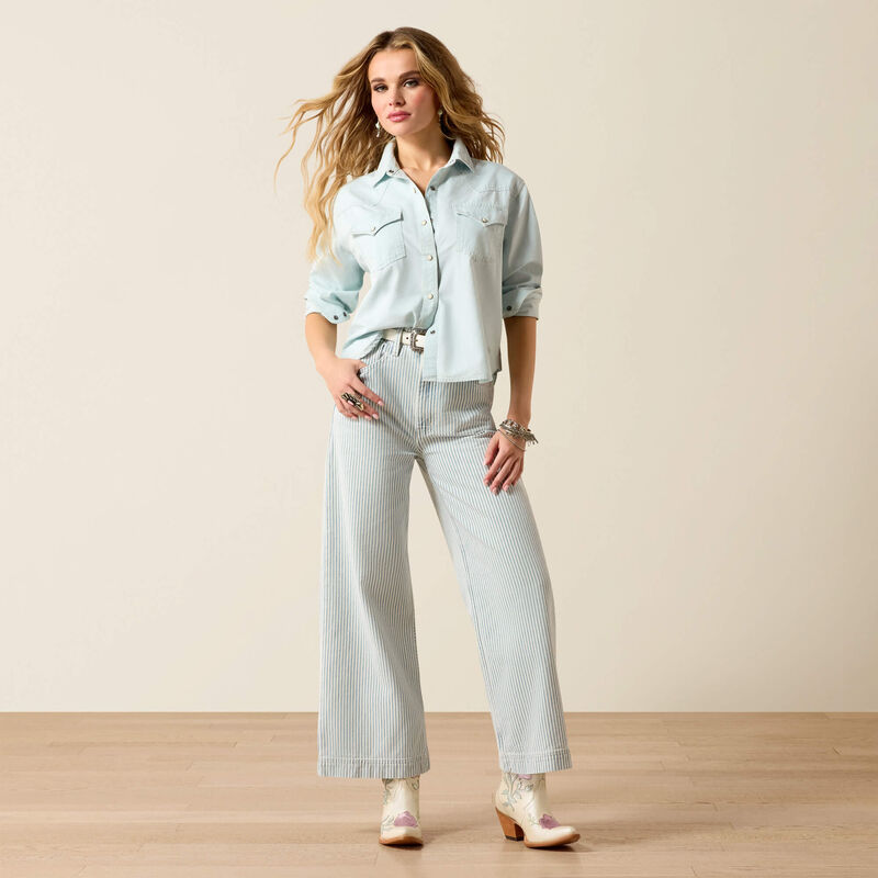 Asheville LS Snap Shirt - Light Wash Indigo