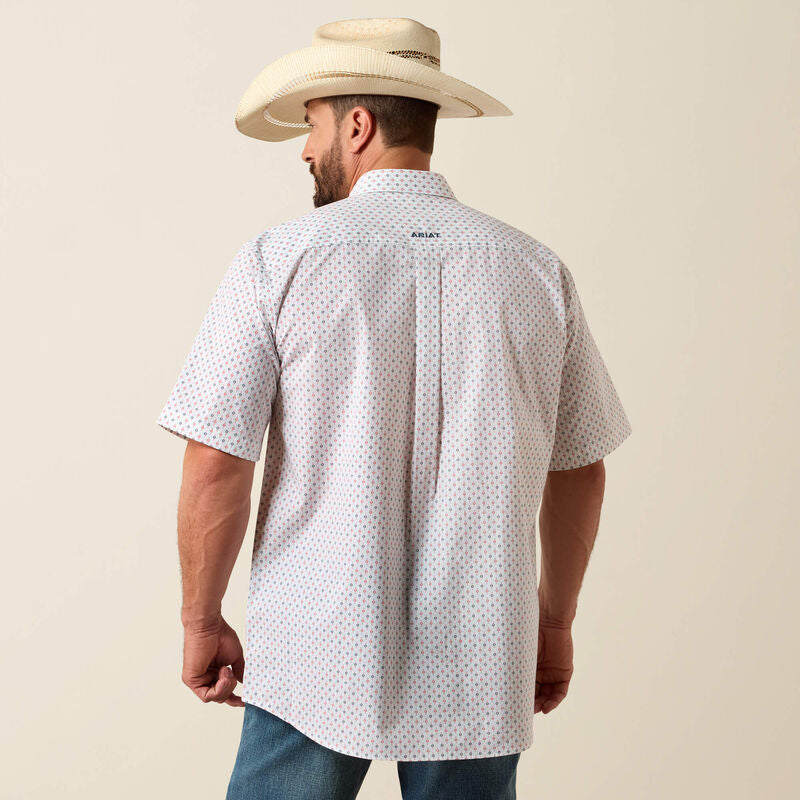 Noam Classic Fit Shirt - White Multi Geo Print