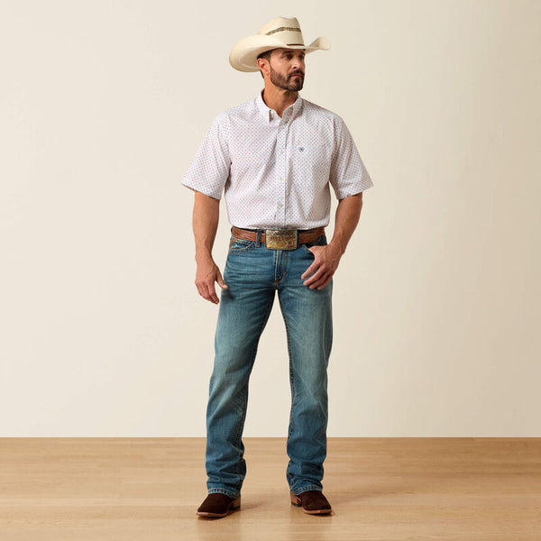 Noam Classic Fit Shirt - White Multi Geo Print