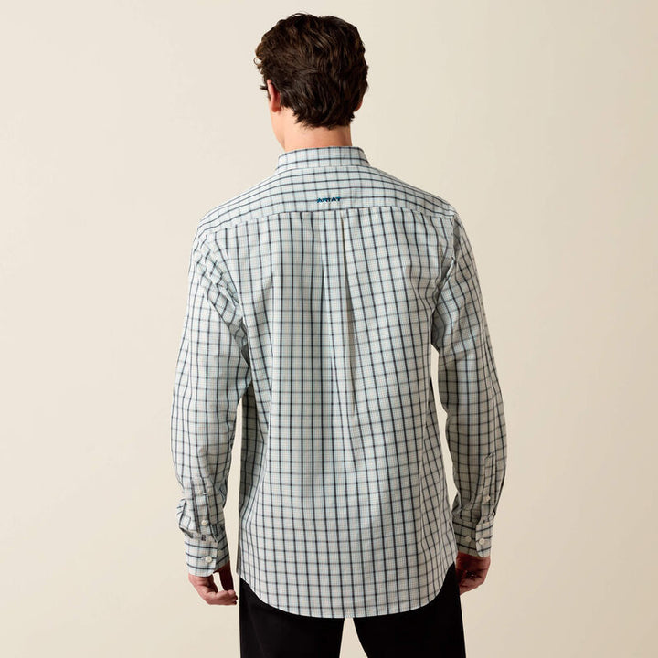 Wrinkle Free Bern Fitted Shirt - Off White Multi Small Plaid