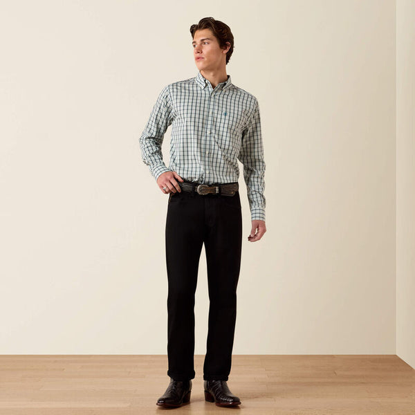 Wrinkle Free Bern Fitted Shirt - Off White Multi Small Plaid