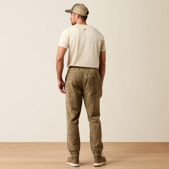 ToughStock Washed Heavyweight Fleece Joggers - Olive Forest Camo
