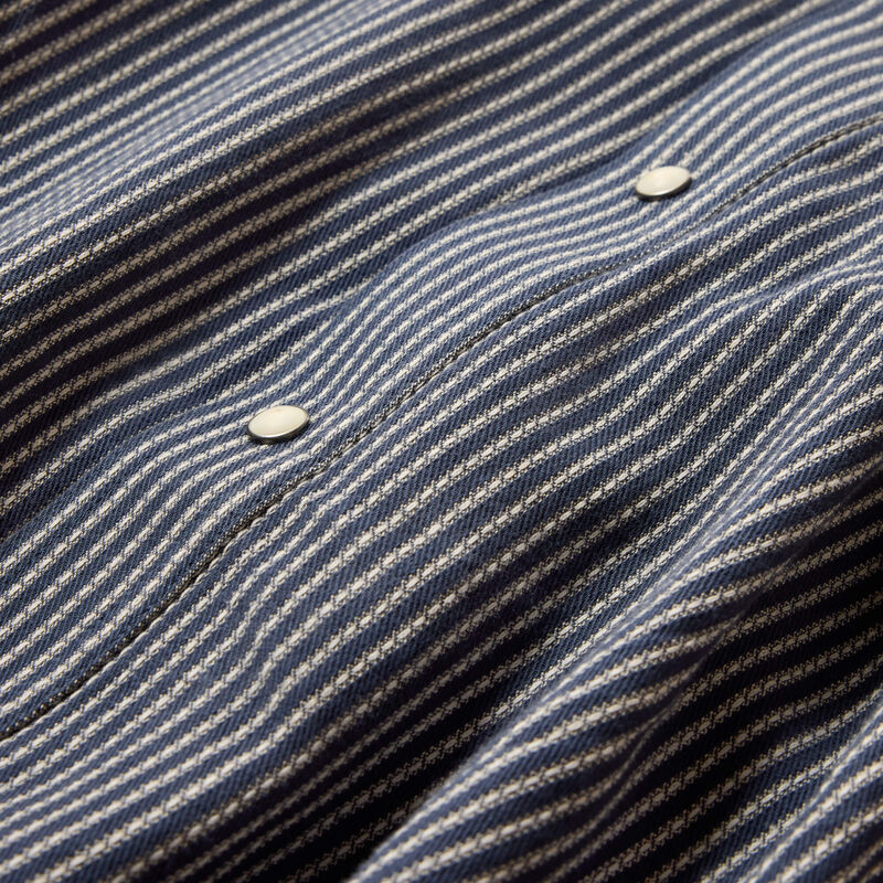 Retro Haywood Fitted Snap Shirt - Ombre Blue Stripe