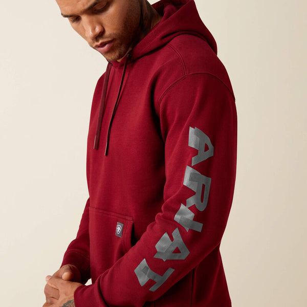 Rebar Lightweight Logo Hoodie - Pomegranate