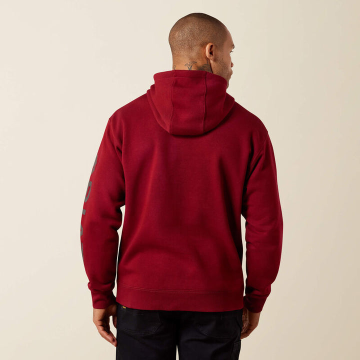 Rebar Lightweight Logo Hoodie - Pomegranate