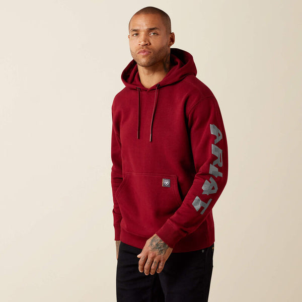 Rebar Lightweight Logo Hoodie - Pomegranate