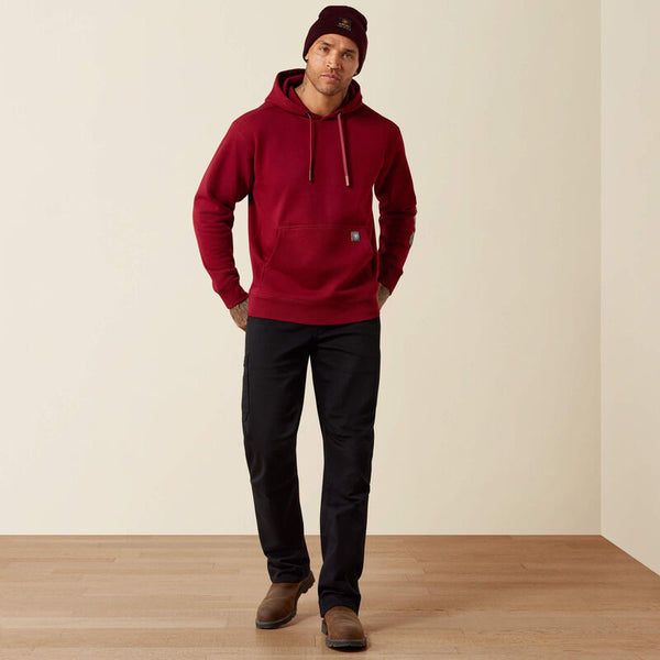 Rebar Lightweight Logo Hoodie - Pomegranate