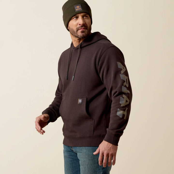 Rebar Lightweight Logo Hoodie - Licorice